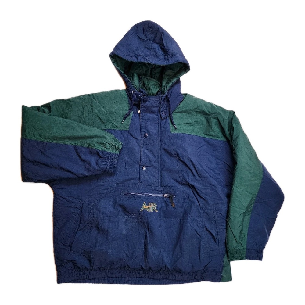 Vintage 90s Nike Air Mens Medium Insulated Puffer Anorak Pullover Jacket Hooded